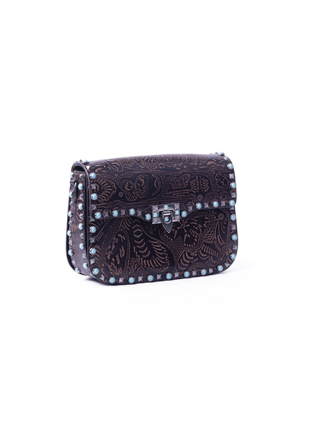 Guitar Rockstud Rolling Bag - Brown / Black