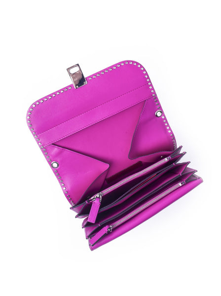 Garavani Stud Stitching Shoulder Bag - Fuschia