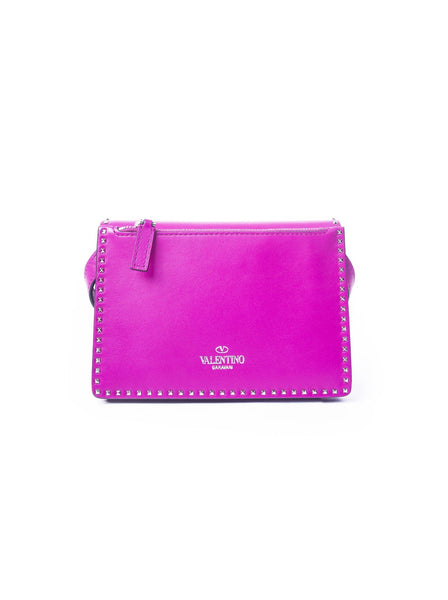 Garavani Rockstud Stitching Shoulder Bag - Fuschia