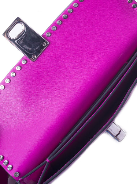 Garavani Rockstud Stitching Shoulder Bag - Fuschia