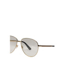 Gucci - Aviator Metal Sunglasses - Gold / Transparent - ForwardModa