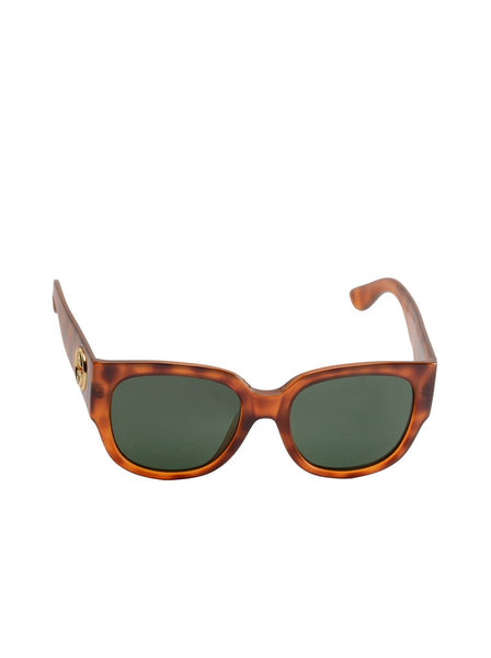 Square Acetate Sunglasses - Havana / Green