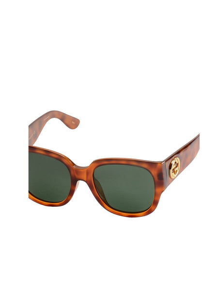 Square Acetate Sunglasses - Havana / Green
