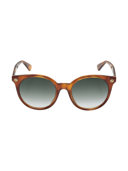 GG0091S-002 Cat Eye Sunglasses - Havana / Green Gradient