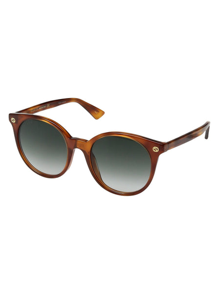 GG0091S-002 Cat Eye Sunglasses - Havana / Green Gradient
