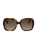GG0096S-002 Square Sunglasses - Havana Brown / Brown Gradient