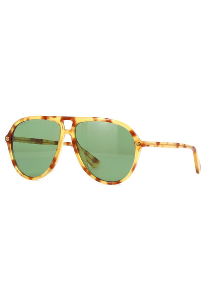 GG0119S-004 Aviator Sunglasses - Light Honey Havana / Green
