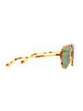 GG0119S-004 Aviator Sunglasses - Light Honey Havana / Green