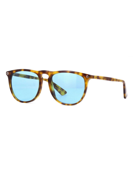 GG0120S-003 Square Sunglasses - Light Havana / Blue