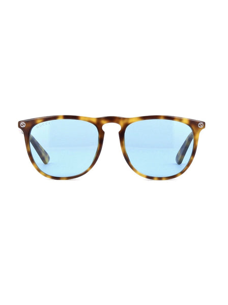 GG0120S-003 Square Sunglasses - Light Havana / Blue