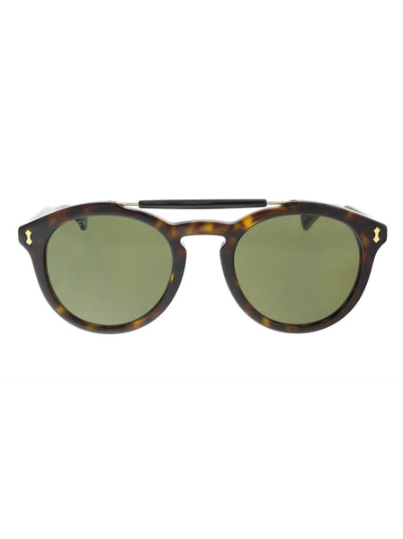 Round Sunglasses Havana /Green Lens
