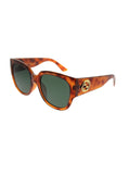 GG0142SA-002 Square Sunglasses - Havana / Green