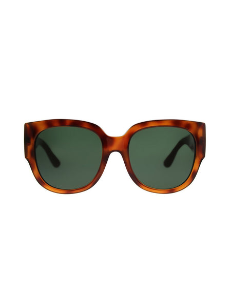 GG0142SA-002 Square Sunglasses - Havana / Green