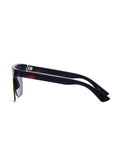 GG0171S-001 Rectangular Sunglasses - Black / Orange Mirrored