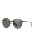 GG0206SK-002 Round Sunglasses - Ruthenium / Gray