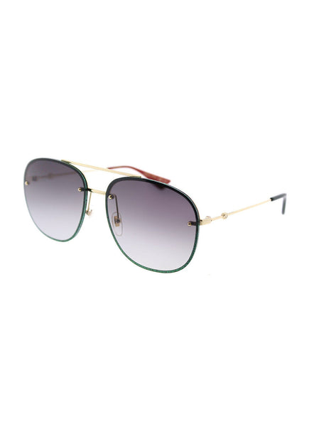GG0227S-001 Aviator Sunglasses - Gold / Gray Gradient