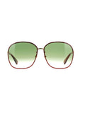 GG0228S-001 Round Sunglasses - Gold & Havana / Green Gradient