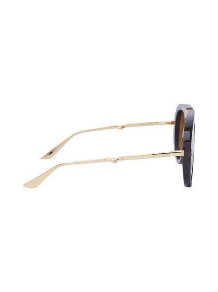 GG0306S-003 Aviator Collapsable Sunglasses - Havana & Gold / Brown