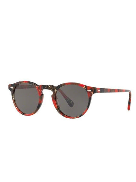 Gregory Peck Round Sunglasses - Palmier Rouge / Carbon Gray