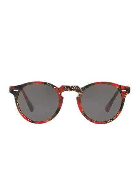 Gregory Peck Round Sunglasses - Palmier Rouge / Carbon Gray