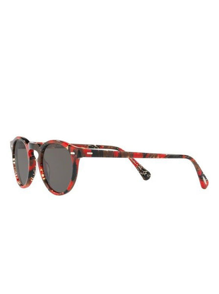 Gregory Peck Round Sunglasses - Palmier Rouge / Carbon Gray