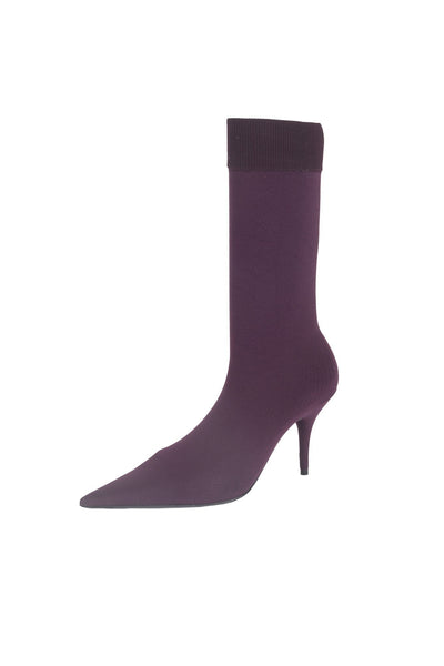 Jersey Sport Sock Bootie - Burgundy