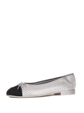 PVC & Grosgrain Ballerina Flats - Silver / Black