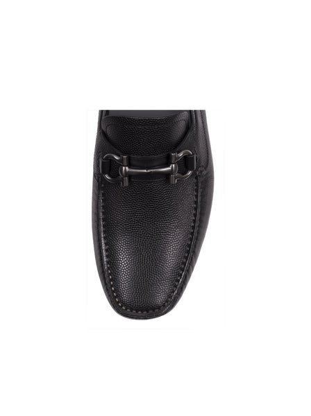 Parigi Pebbled Leather Drivers - Black