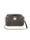 Star Patch Faux Leather Small Shoulder Bag - Black