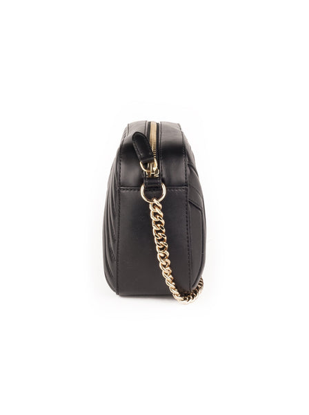 Star Patch Faux Leather Small Shoulder Bag - Black