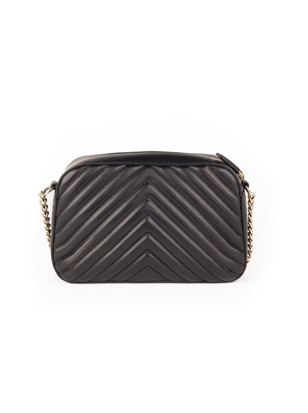 Star Patch Faux Leather Small Shoulder Bag - Black