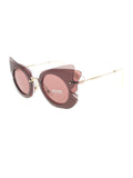 Layered Butterfly SMU 02S VA5-0A0 Sunglasses - Dark Brown & Pink / Pink Gradient