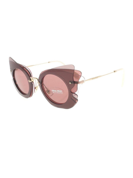 Layered Butterfly SMU 02S VA5-0A0 Sunglasses - Dark Brown & Pink / Pink Gradient