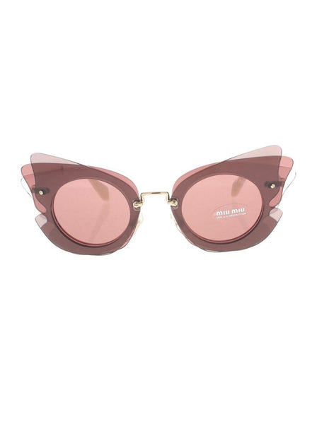 Layered Butterfly SMU 02S VA5-0A0 Sunglasses - Dark Brown & Pink / Pink Gradient