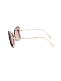 Layered Butterfly SMU 02S VA5-0A0 Sunglasses - Dark Brown & Pink / Pink Gradient