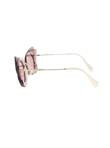 Layered Butterfly SMU 02S VA5-0A0 Sunglasses - Dark Brown & Pink / Pink Gradient