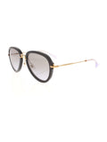 Miu Miu - Aviator SMU 03Q 1AB-3H0 Sunglasses - Shiny Black, Gold & Lilac / Gray Gradient - ForwardModa