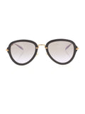 Miu Miu - Aviator SMU 03Q 1AB-3H0 Sunglasses - Shiny Black, Gold & Lilac / Gray Gradient - ForwardModa