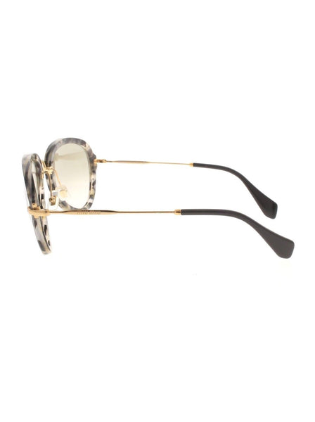 Miu Miu - Aviator SMU 03Q DHE-3H2 Sunglasses - Gray Havana & Gold / Gray Gradient - ForwardModa