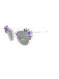 Runaway Cat Eye SMU 03S U69-1A1 Sunglasses - Transparent Lilac / Blue Gray Gradient