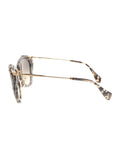 Miu Miu - Cat Eye SMU 04Q DHE-0A4 Sunglasses - Havana Marble White & Black / Brown Gradient - ForwardModa