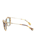 Miu Miu - Cat Eye SMU 04Q DHF-0A2 Sunglasses - Brown & Light Havana / Blue Gradient - ForwardModa