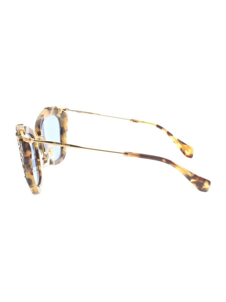 Miu Miu - Cat Eye SMU 04Q DHF-0A2 Sunglasses - Brown & Light Havana / Blue Gradient - ForwardModa