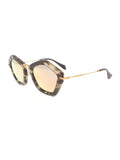 Geometric SMU 06O UBB-2D2 Sunglasses - Beige Havana / Gray Rose Mirrored