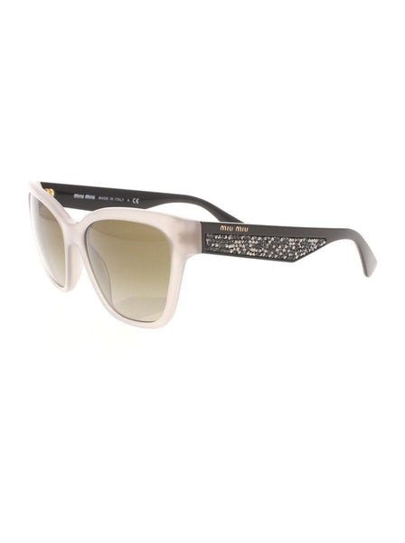Miu Miu - Cat Eye SMU 06R UE2-5J2 Sunglasses - Matte Beige & Black / Brown Gradient - ForwardModa