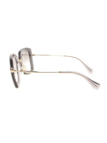 Oversized Square SMU 07O ROY-1E0 Sunglasses - Blue, Clear & Gold / Gray Gradient