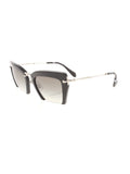 Semi Rimless SMU 10Q 1AB-0A7 Sunglasses - Matte Black & Silver / Gray Gradient