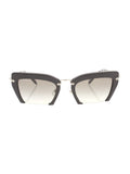 Semi Rimless SMU 10Q 1AB-0A7 Sunglasses - Matte Black & Silver / Gray Gradient