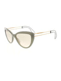Miu Miu - Cat Eye SMU 12R USK-3H2 Sunglasses - Green & Gold / Brown Gradient - ForwardModa