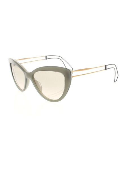 Miu Miu - Cat Eye SMU 12R USK-3H2 Sunglasses - Green & Gold / Brown Gradient - ForwardModa